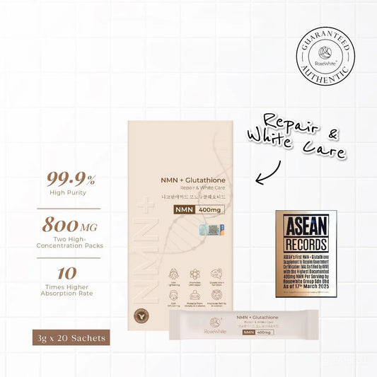 NMN + Glutathione: Repair & White Care (20 Sachet/Box)